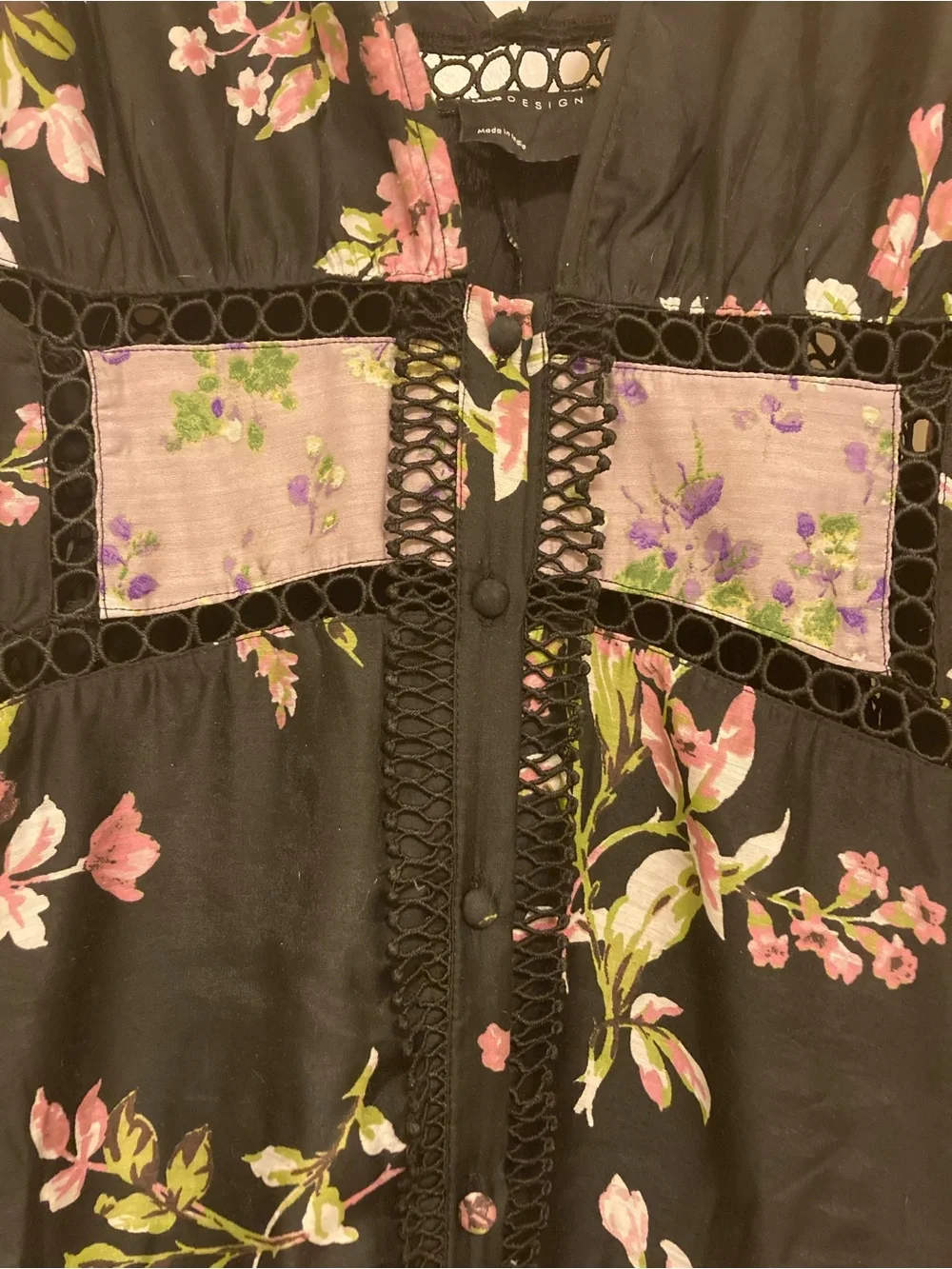 ASOS Black & Lavender Floral Puff-Sleeve Maxi Dress - Picture 12 of 13